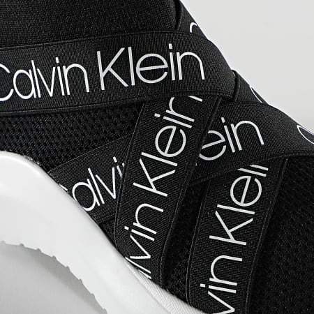 Calvin Klein - Baskets Femme Umney Knit Sock B4E4633 Black White